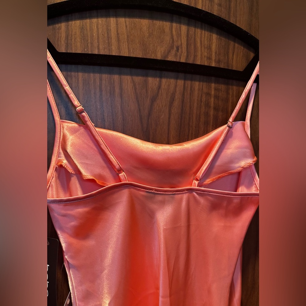 bebe Pink Satin Chemise - Picture 3 of 4